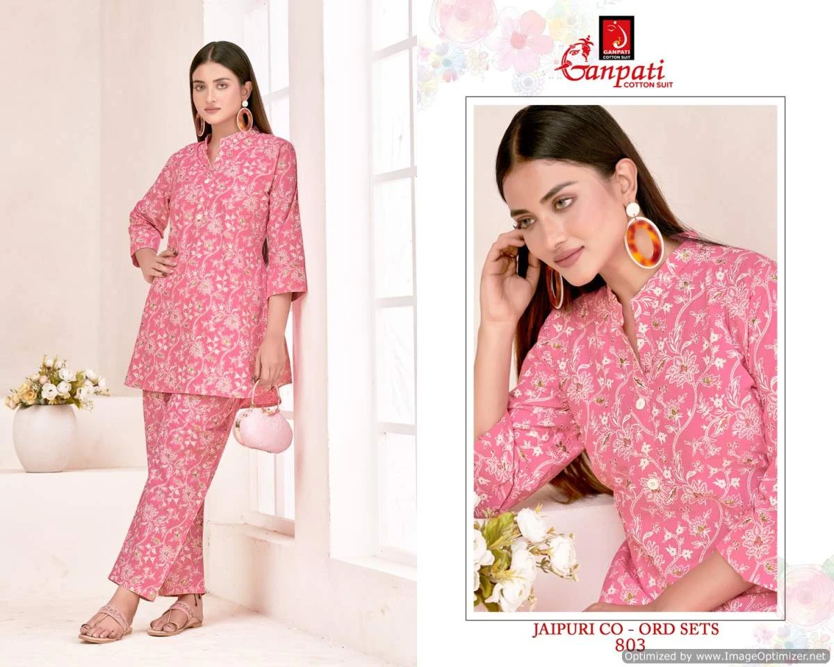 Ganpati Jaipuri Vol 8 Cotton Wholesale Kurti with Pant Catalog — Wholesale Kurtis, Ganpati wholesale from Surat - Gallery Image 8